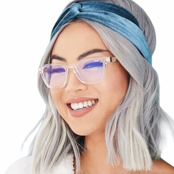 QUAY Hardwire Blue Light Glasses Clear & Gold Frame Bluelight Blocking Lens NWT - Picture 1 of 7